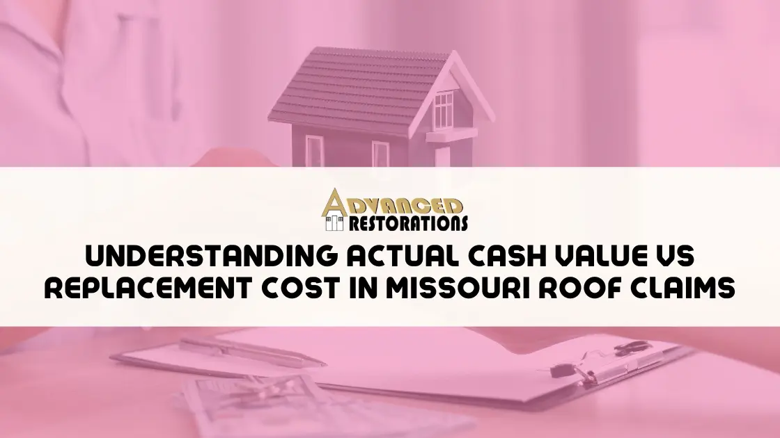 Featured image for “Understanding Actual Cash Value vs Replacement Cost in Missouri Roof Claims”
