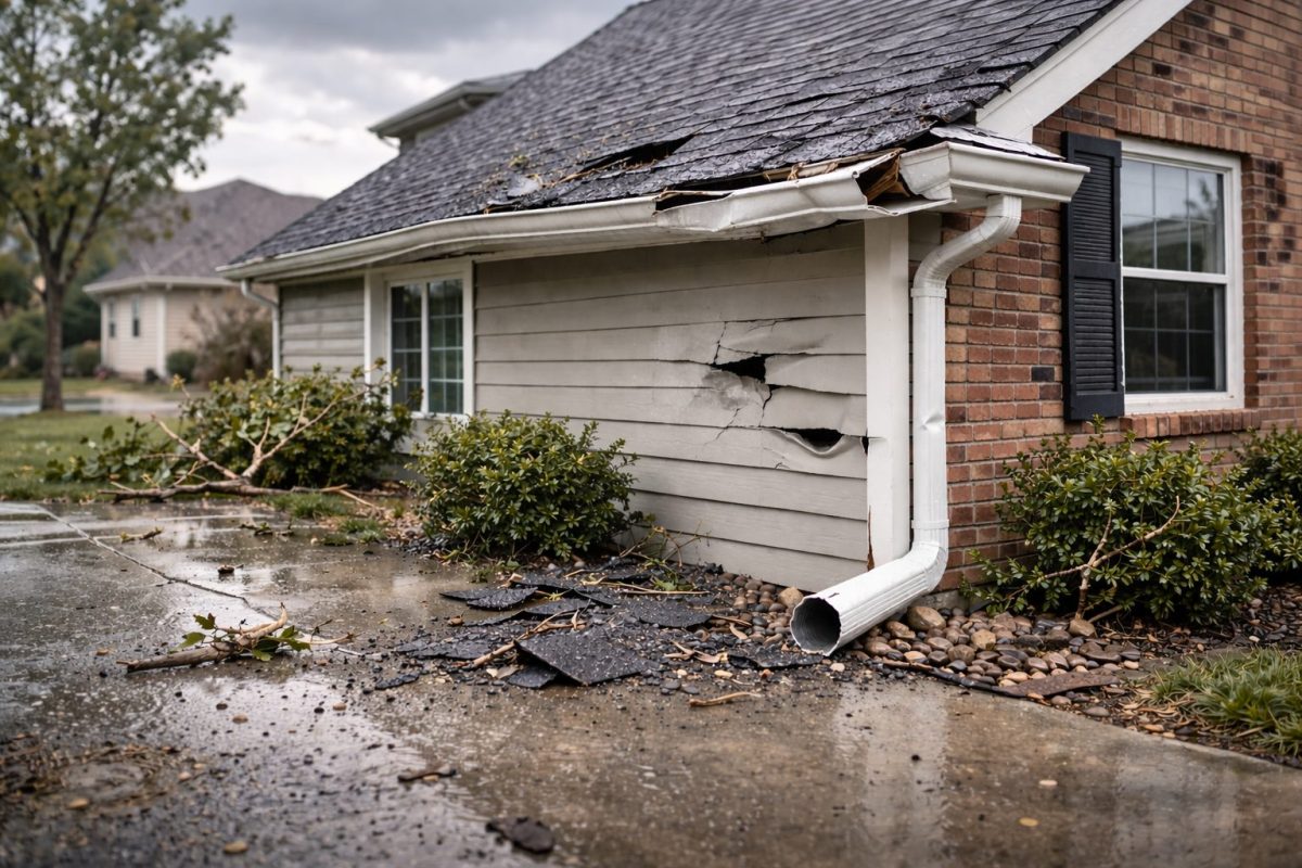 How Storm Damage Can Affect More Than Just Your Roof 2 Storm damage to suburban home exterior 1